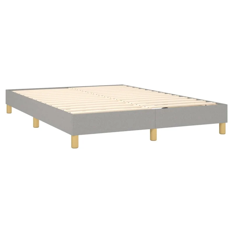 Cadre de lit LED avec sommier tête de lit matelas 140x190 cm tissu gris clair TDL0208553
