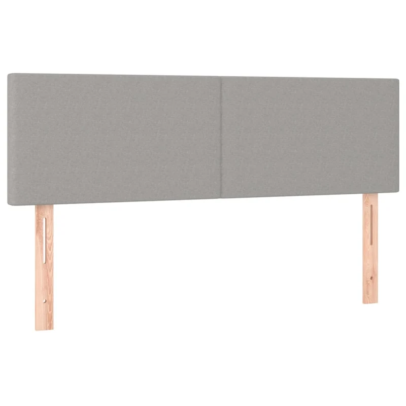 Cadre de lit LED avec sommier tête de lit matelas 140x190 cm tissu gris clair TDL0208553