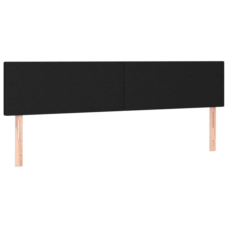 Tête de lit accessoire couchage chambre à coucher meuble 2 parties 80 x 5 x 78/88 cm tissu noir TDL0206243