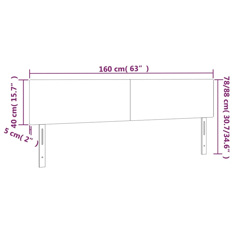 Tête de lit accessoire couchage chambre à coucher meuble 2 parties 80 x 5 x 78/88 cm tissu noir TDL0206243
