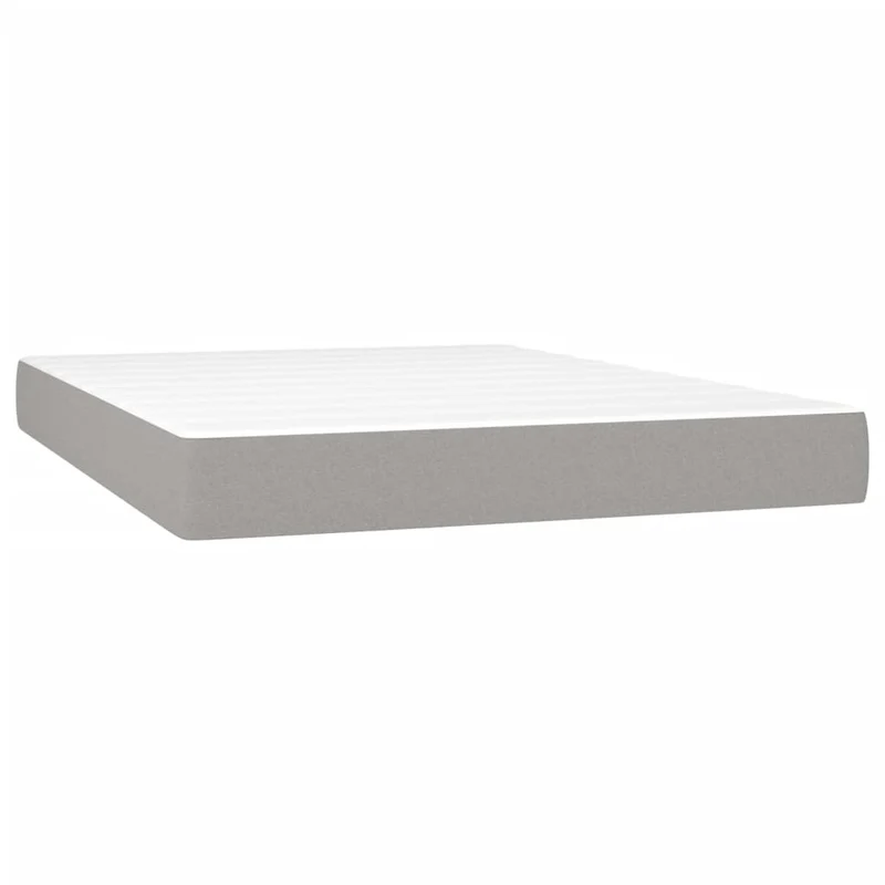 Cadre de lit LED avec sommier tête de lit matelas 140x190 cm tissu gris clair TDL0208570