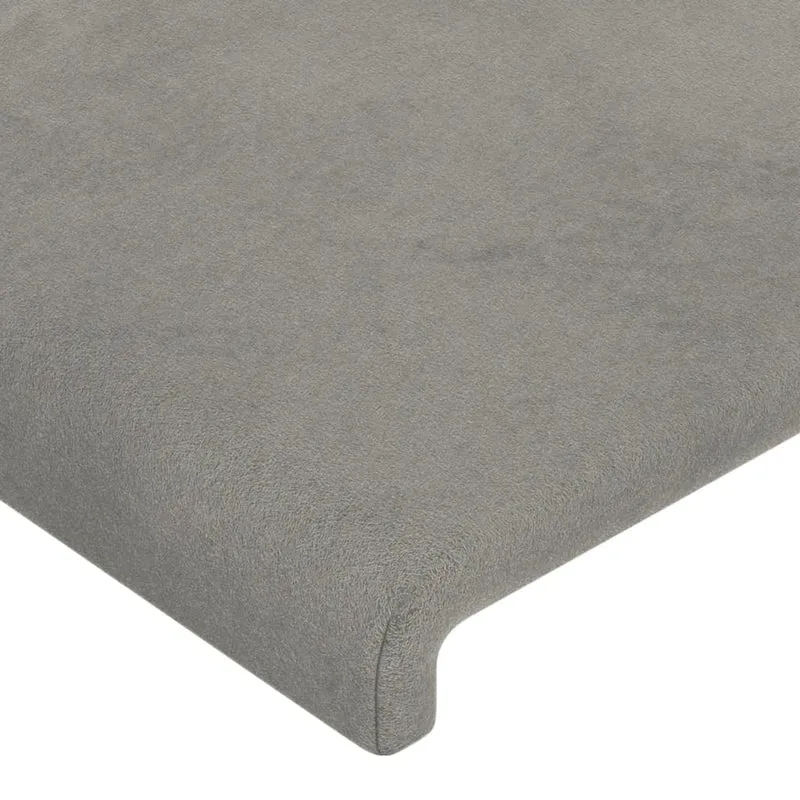 Tête de lit accessoire couchage chambre à coucher meuble avec rebord latéral 93 x 16 x 78/88 cm tissu velours gris clair TDL0205092
