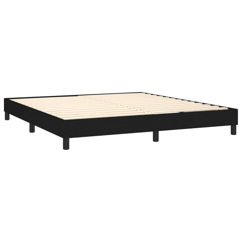 Cadre de lit LED avec sommier tête de lit matelas 160x200 cm tissu noir TDL0209180