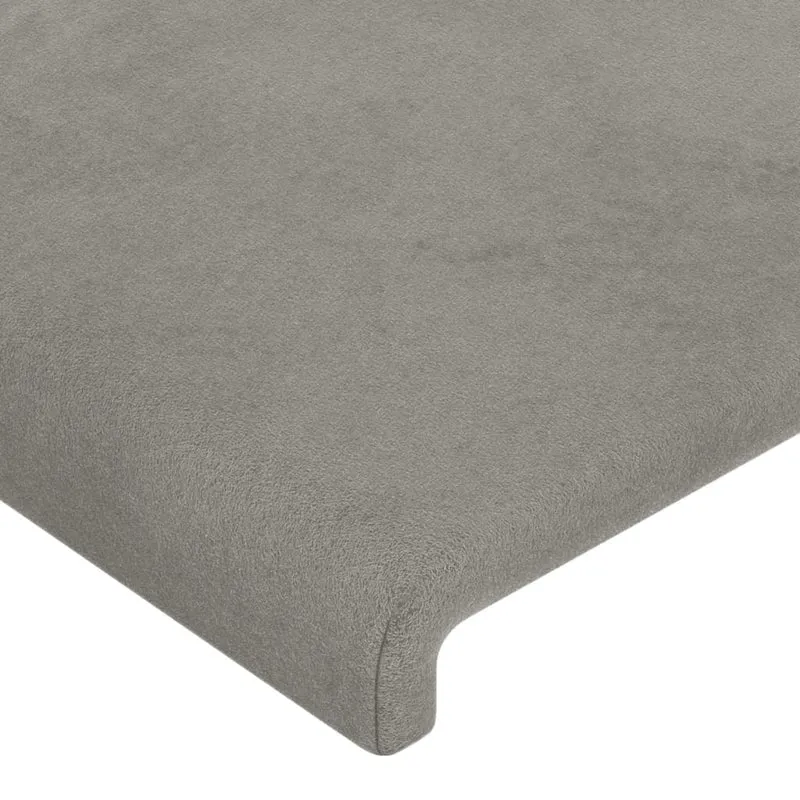 Tête de lit accessoire couchage chambre à coucher meuble à LED 80 x 5 x 78/88 cm tissu velours gris clair TDL0201268