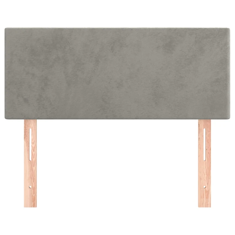 Tête de lit accessoire couchage chambre à coucher meuble 90 x 5 x 78/88 cm tissu velours gris clair TDL0203199