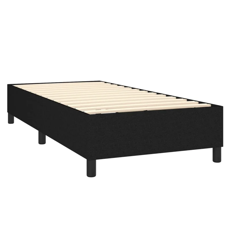 Cadre de lit LED avec sommier tête de lit matelas 80x200cm tissu noir TDL0209099