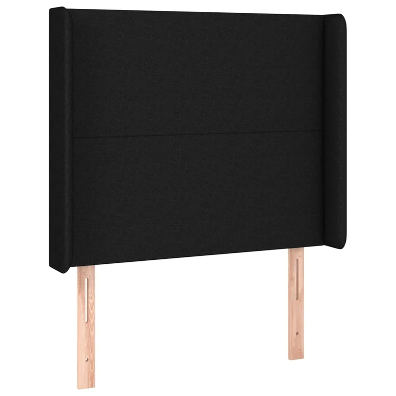 Cadre de lit LED avec sommier tête de lit matelas 80x200cm tissu noir TDL0209099