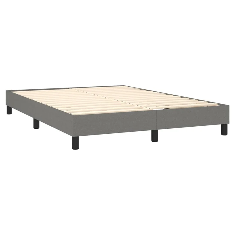 Cadre de lit LED avec sommier tête de lit matelas 140x190 cm tissu gris foncé TDL0208379