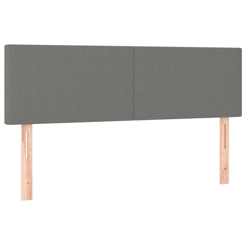 Cadre de lit LED avec sommier tête de lit matelas 140x190 cm tissu gris foncé TDL0208379