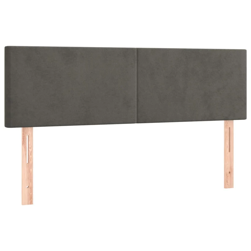 Cadre de lit LED avec sommier tête de lit matelas surmatelas 140x200 cm tissu velours gris foncé TDL0207712