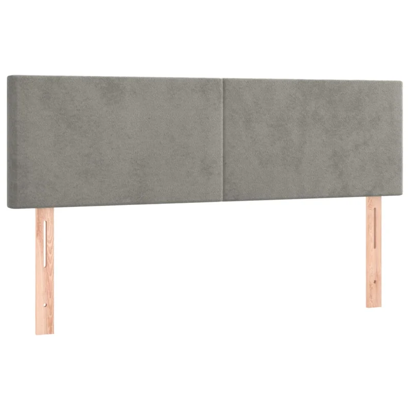Cadre de lit LED avec sommier tête de lit matelas surmatelas 140x190 cm tissu velours gris clair TDL0207859