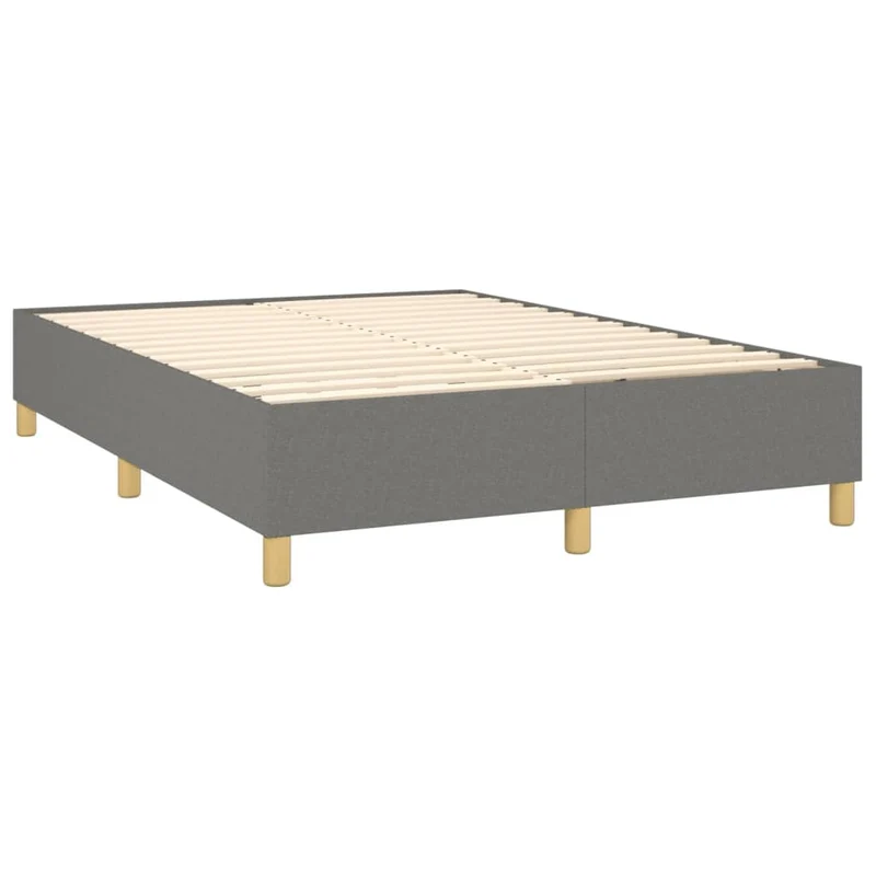 Cadre de lit LED avec sommier tête de lit matelas 140x200 cm tissu gris foncé TDL0208353