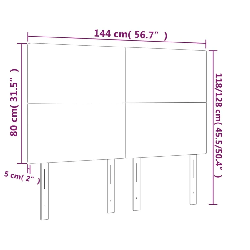 Tête de lit accessoire couchage chambre à coucher meuble 4 parties 72 x 5 x 78/88 cm tissu gris foncé TDL0206011