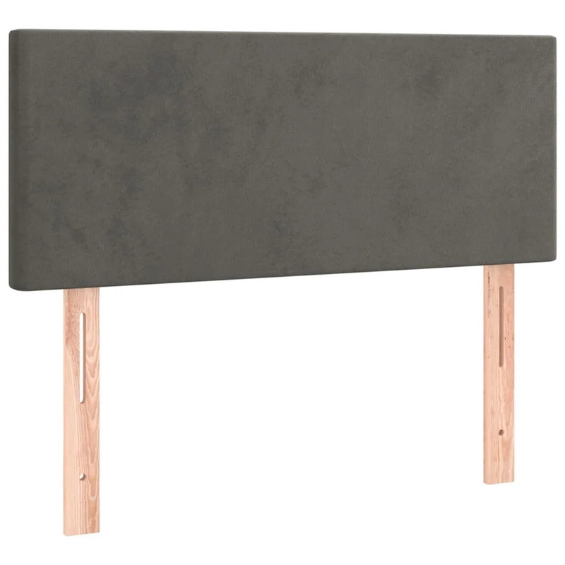 Tête de lit accessoire couchage chambre à coucher meuble 90 x 5 x 78/88 cm tissu velours gris foncé TDL0203160