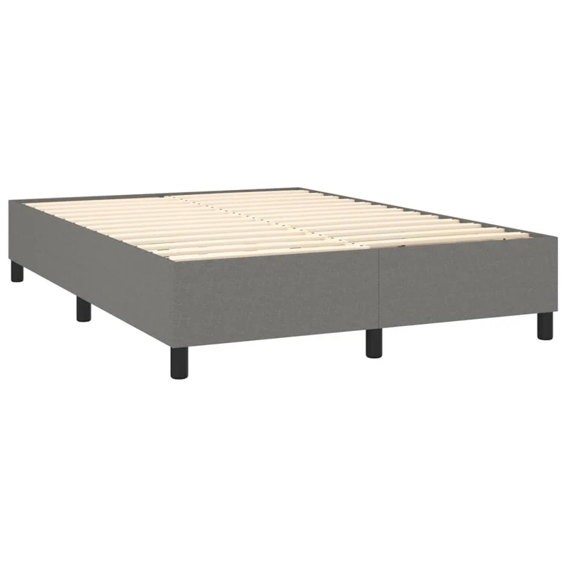 Cadre de lit LED avec sommier tête de lit matelas 140x190 cm tissu gris foncé TDL0208375