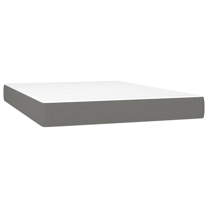 Cadre de lit LED avec sommier tête de lit matelas 140x190 cm tissu gris foncé TDL0208375