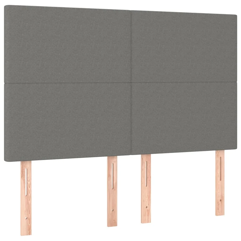 Cadre de lit LED avec sommier tête de lit matelas 140x190 cm tissu gris foncé TDL0208375