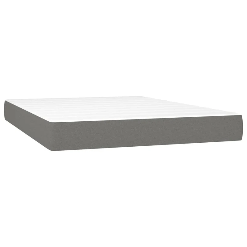 Cadre de lit LED avec sommier tête de lit matelas 140x190 cm tissu gris foncé TDL0208374