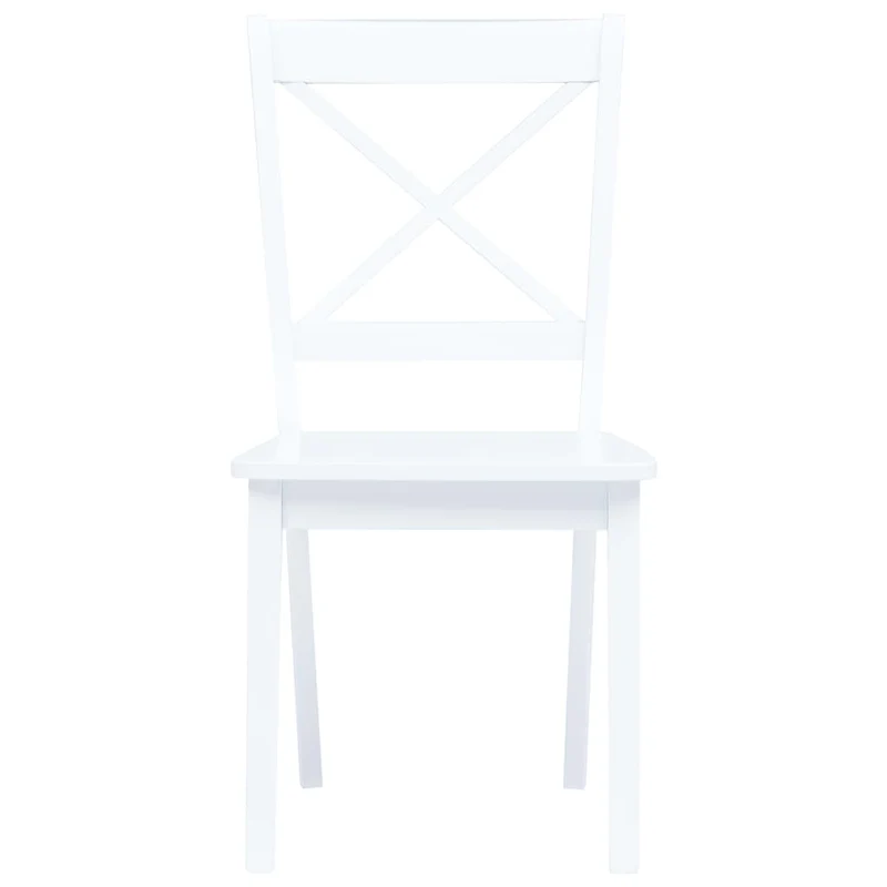 Lot de 6 chaises de salle à manger cuisine design classique blanc bois d'hévéa massif CDS022151