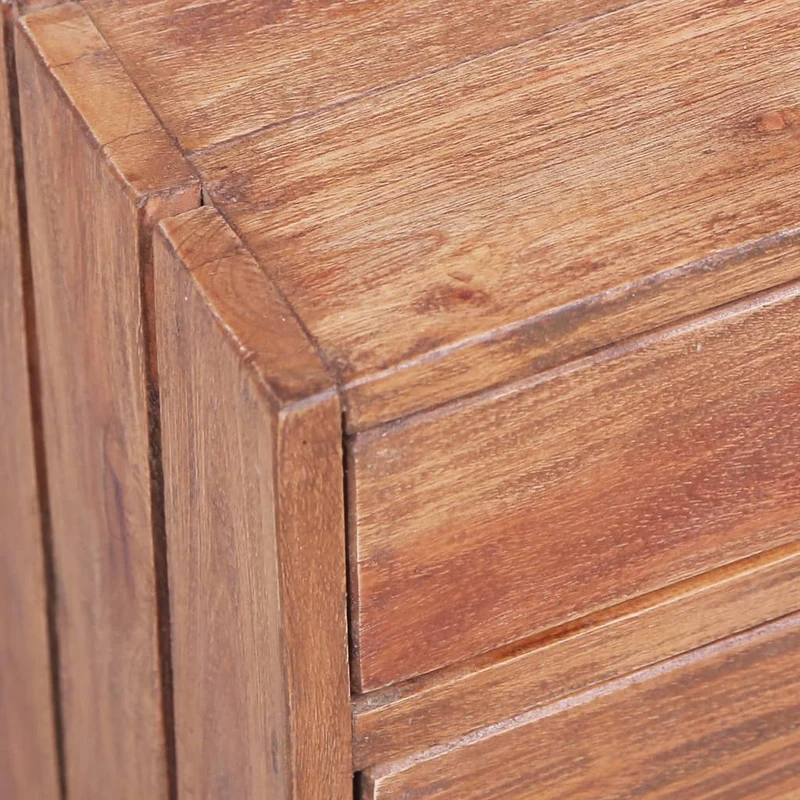 Table de chevet avec 3 tiroirs 35 x 25 x 35 cm bois d'acajou massif DEC033110
