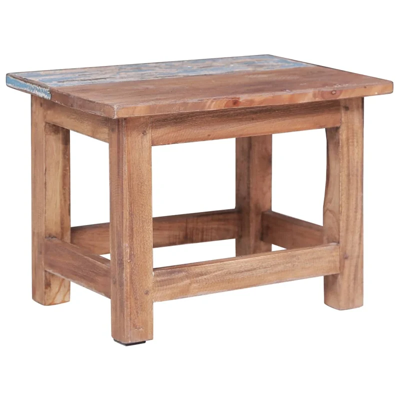 Lot de 2 tables d'appoint gigognes en bois d'acajou massif effet vieilli DEC032687