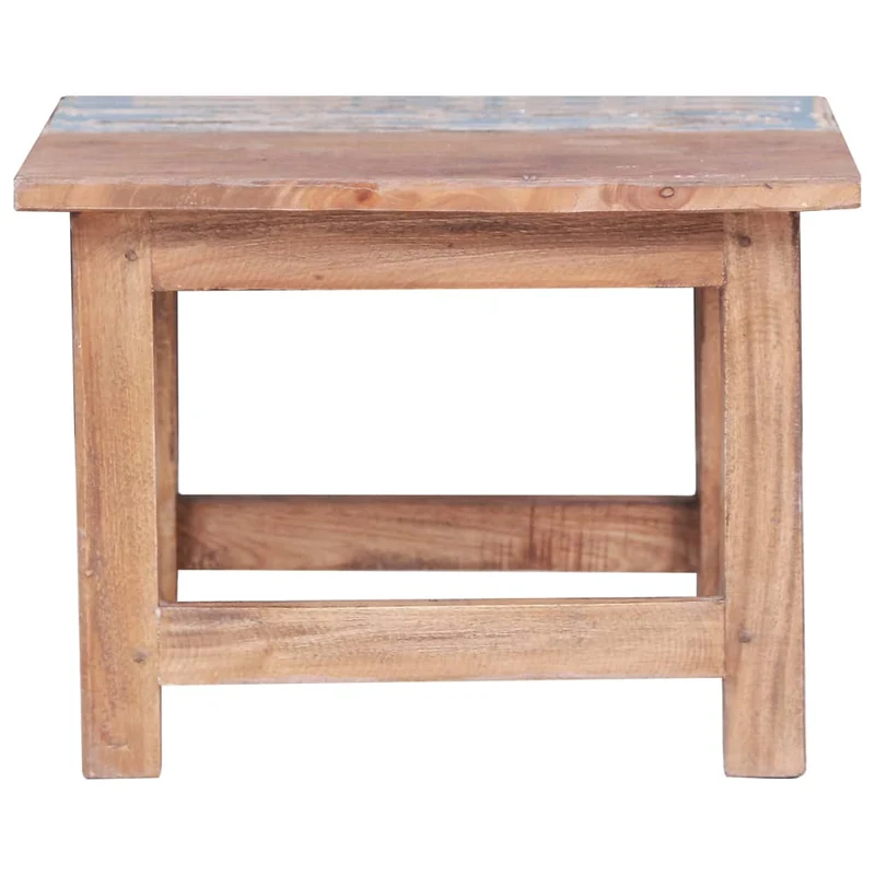 Lot de 2 tables d'appoint gigognes en bois d'acajou massif effet vieilli DEC032687
