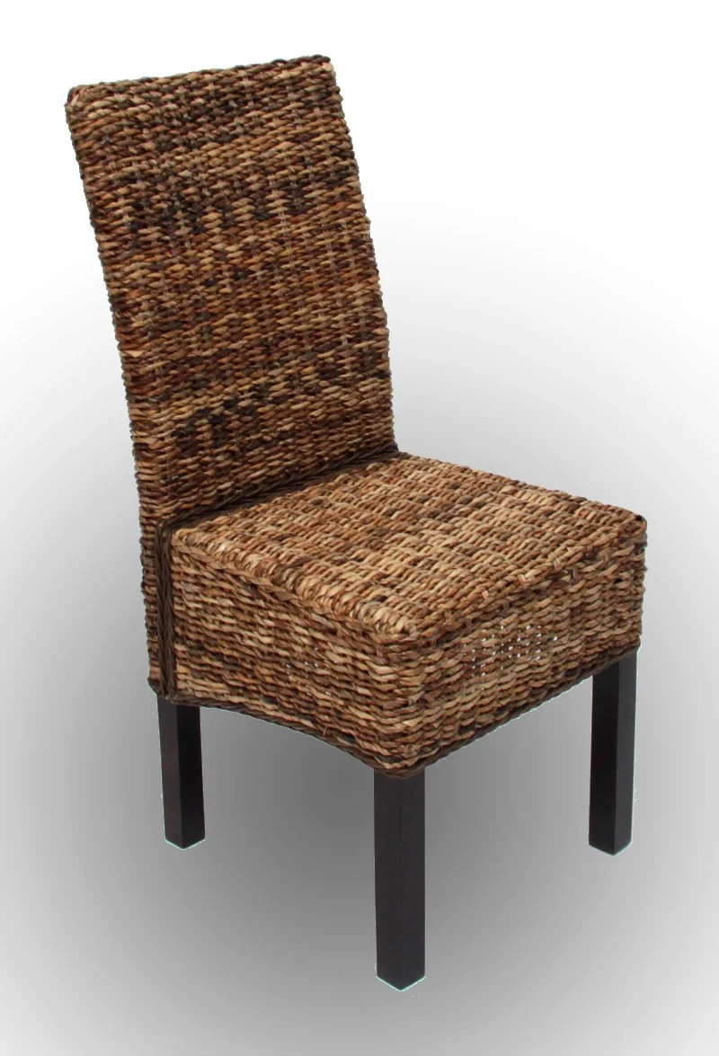 Lot de 6 chaises en rotin banane tressée pieds foncés CDS04201