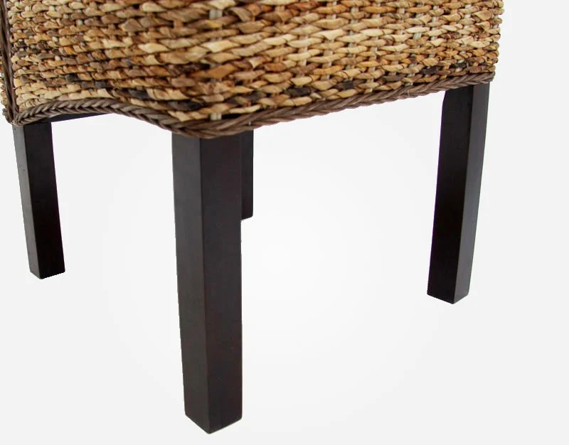 Lot de 6 chaises en rotin banane tressée pieds foncés CDS04201