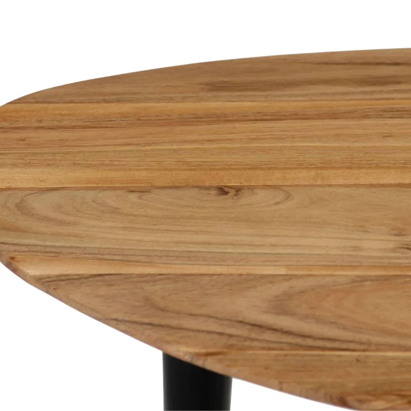 Lot de 3 tables d'appoint en bois d'acacia massif marron et acier DEC040449
