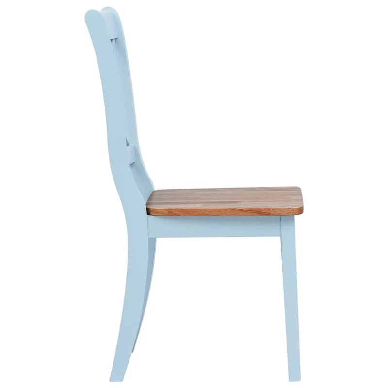 Lot de 4 chaises de salle à manger cuisine gris et bois clair bois d'hévéa massif CDS021536