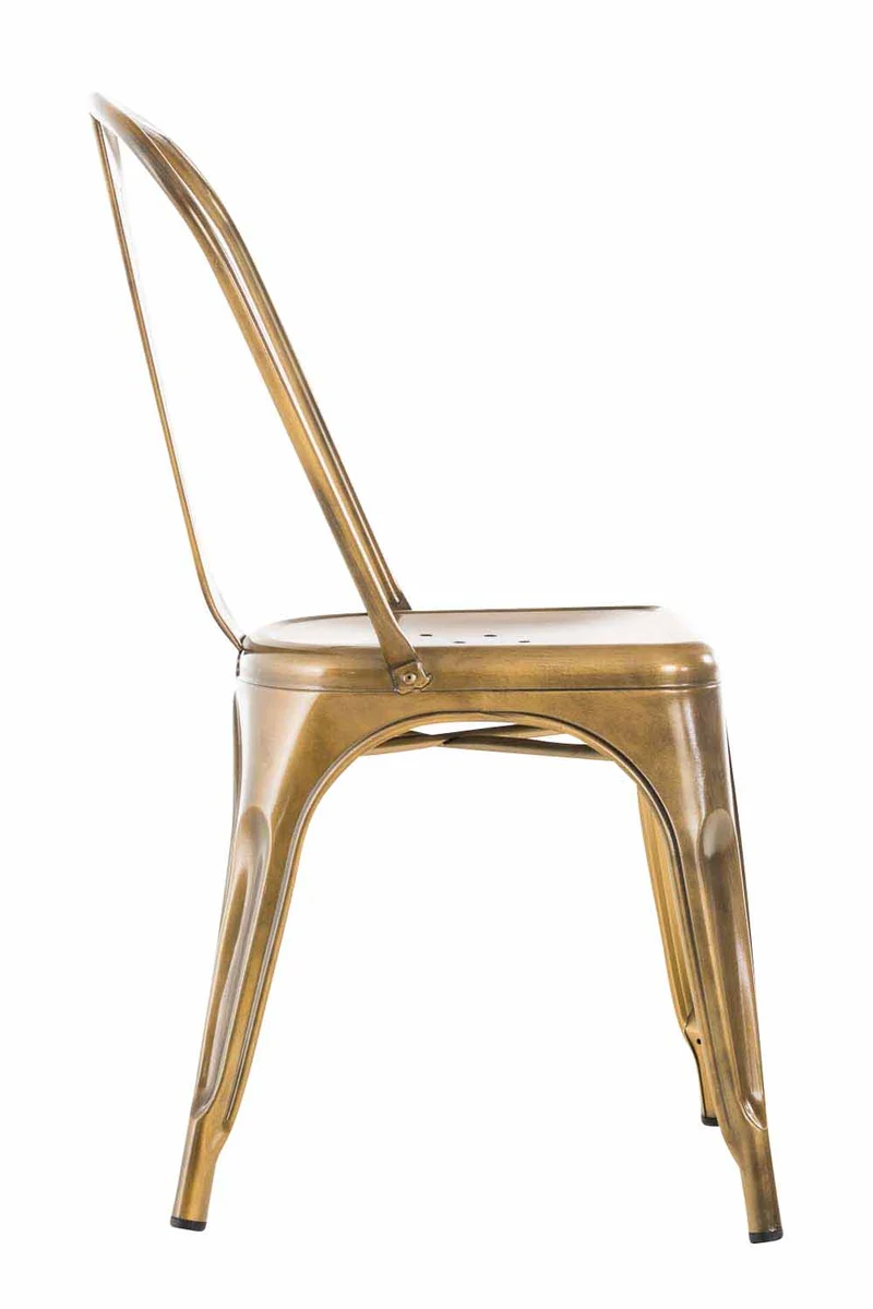 Chaise empilable style industriel factory métal doré CDS101113