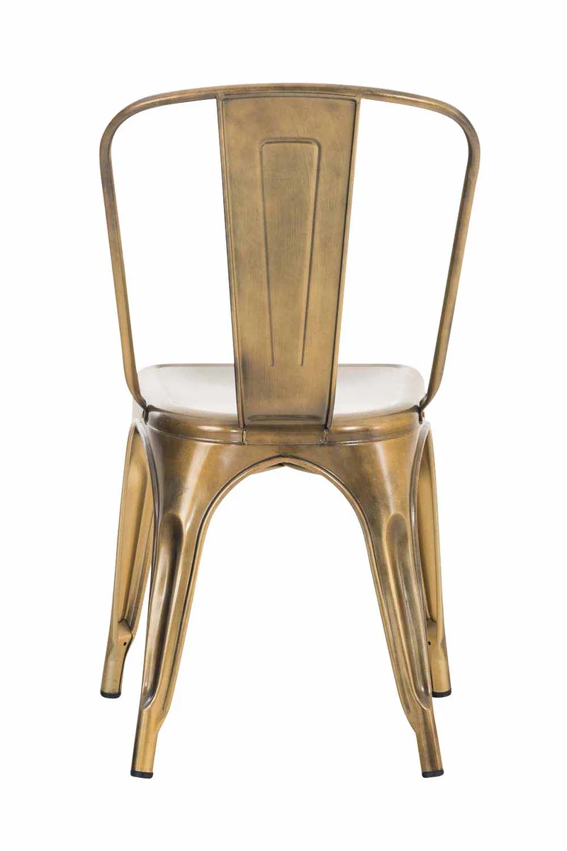 Chaise empilable style industriel factory métal doré CDS101113