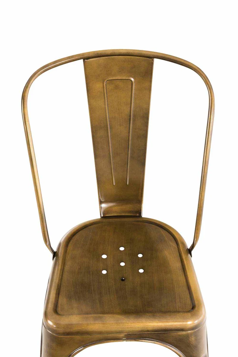 Chaise empilable style industriel factory métal doré CDS101113