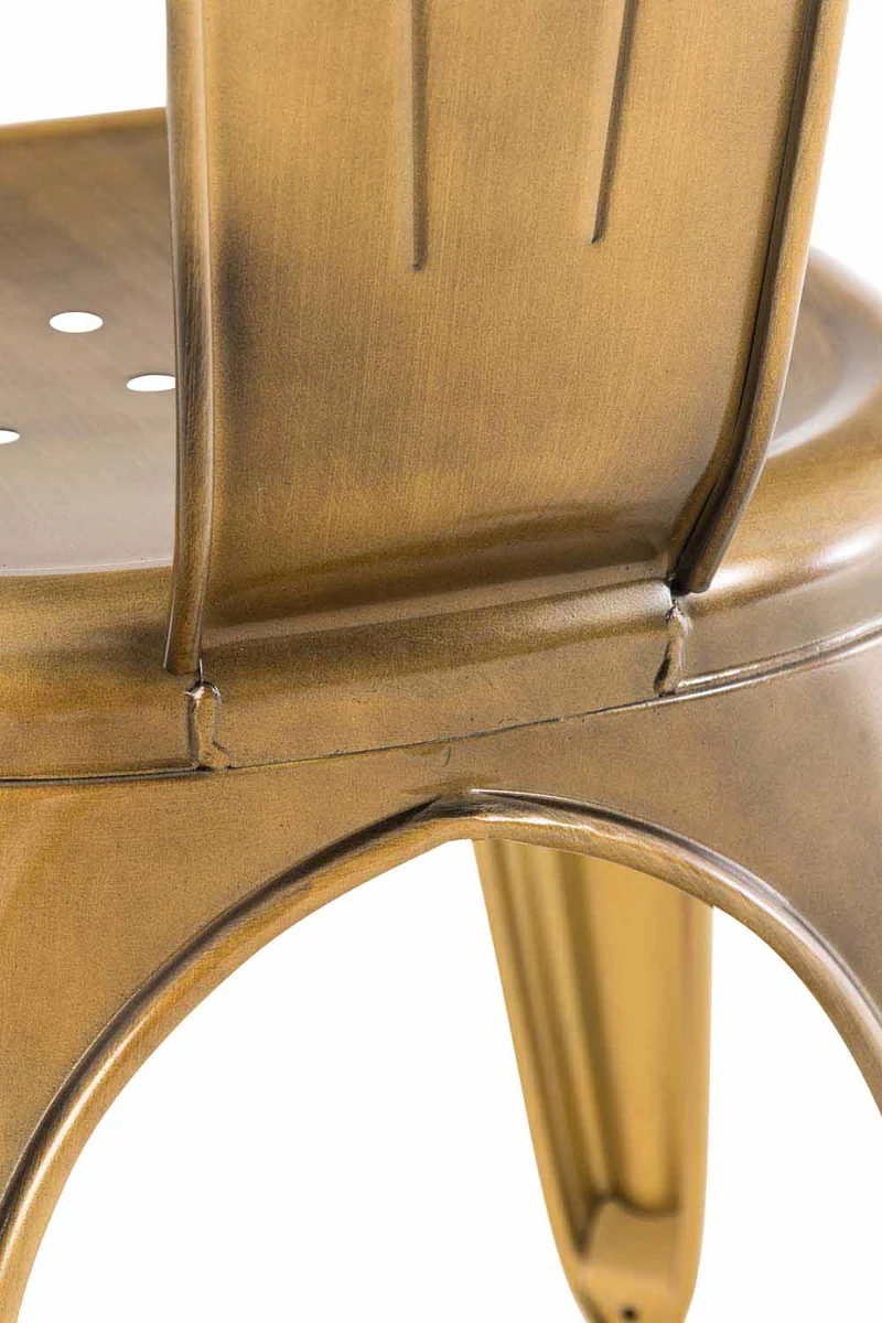 Chaise empilable style industriel factory métal doré CDS101113