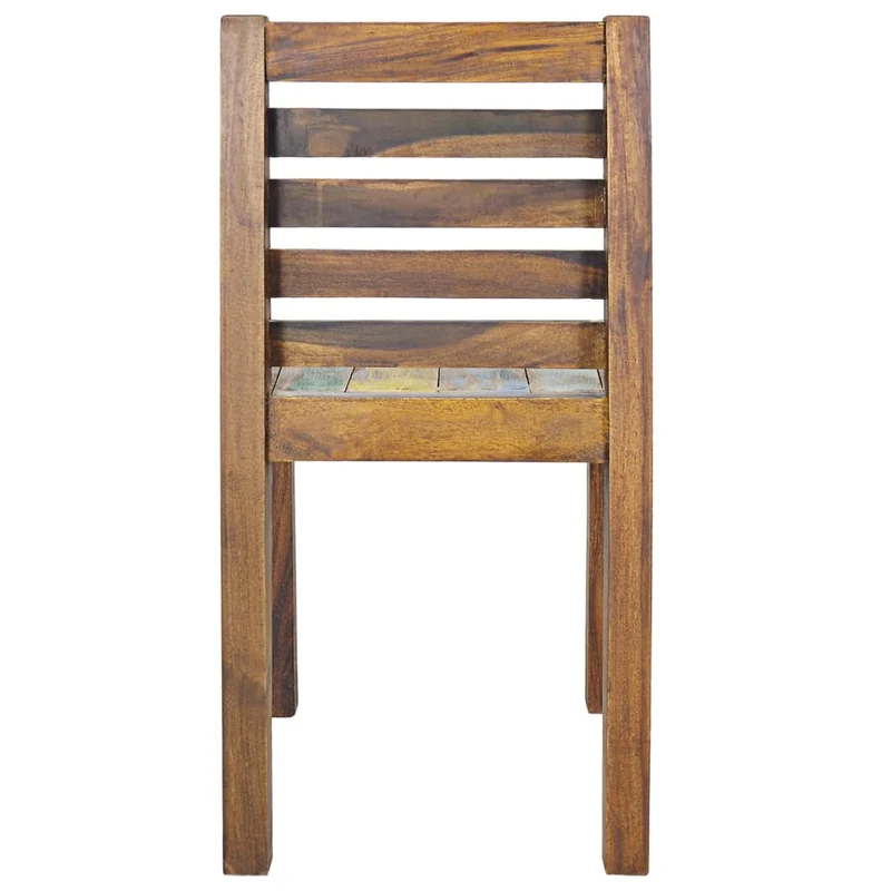 Set de 6 chaises de salle à manger bois de récupération solide multicolore DEC025679