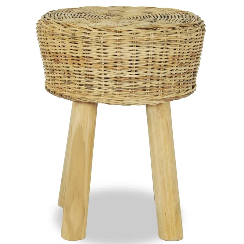 Tabouret en rotin naturel design rustique hauteur 45 cm DEC029550
