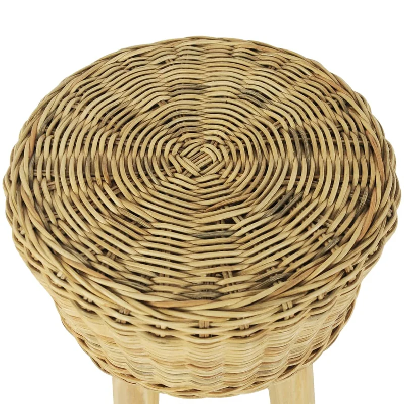 Tabouret en rotin naturel design rustique hauteur 45 cm DEC029550