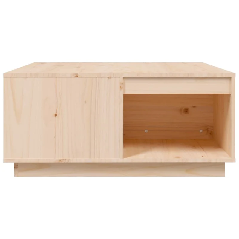 Table basse de salon design rustique 80 x 81 x 36,5 cm bois massif de pin non traité DEC037202