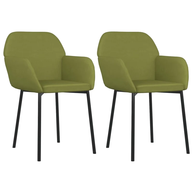Set de 2 chaises de salle à manger vert clair en tissu velours vert DEC025591