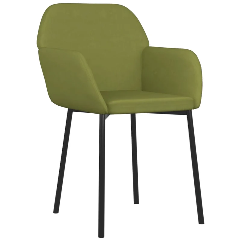 Set de 2 chaises de salle à manger vert clair en tissu velours vert DEC025591