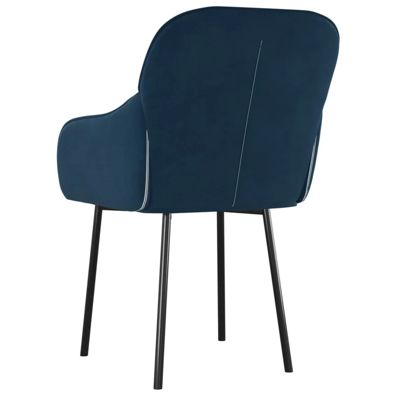 Set de 2 chaises de salle à manger en tissu velours bleu et métal DEC025489