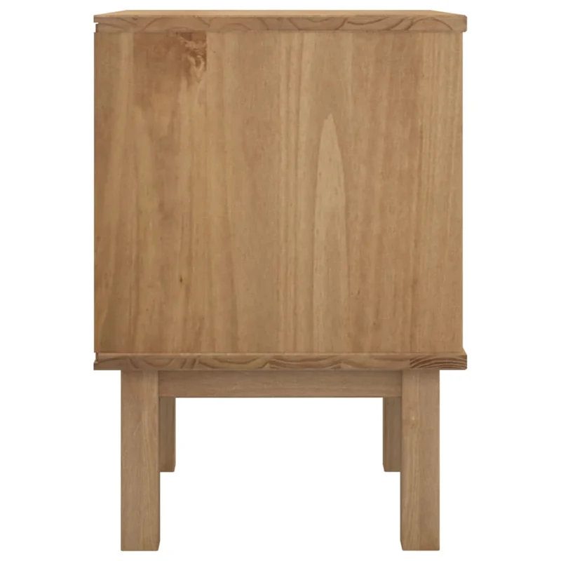 Table de chevet avec deux tiroirs 45 x 39 x 57 cm bois pin massif gris DEC034542