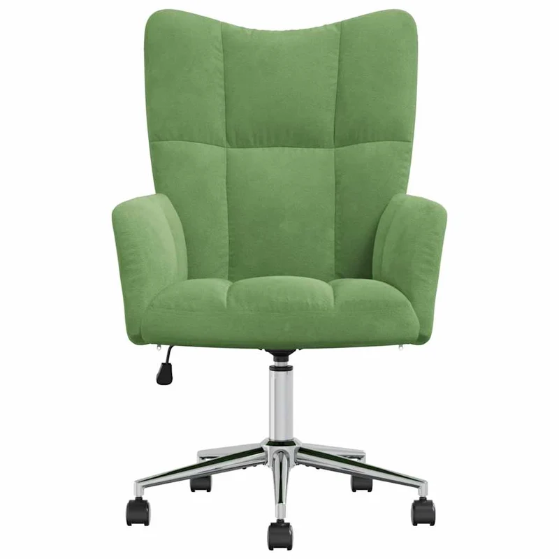 Fauteuil lounge chaise de canapé sur roulettes design moderne en velours vert clair DEC026777