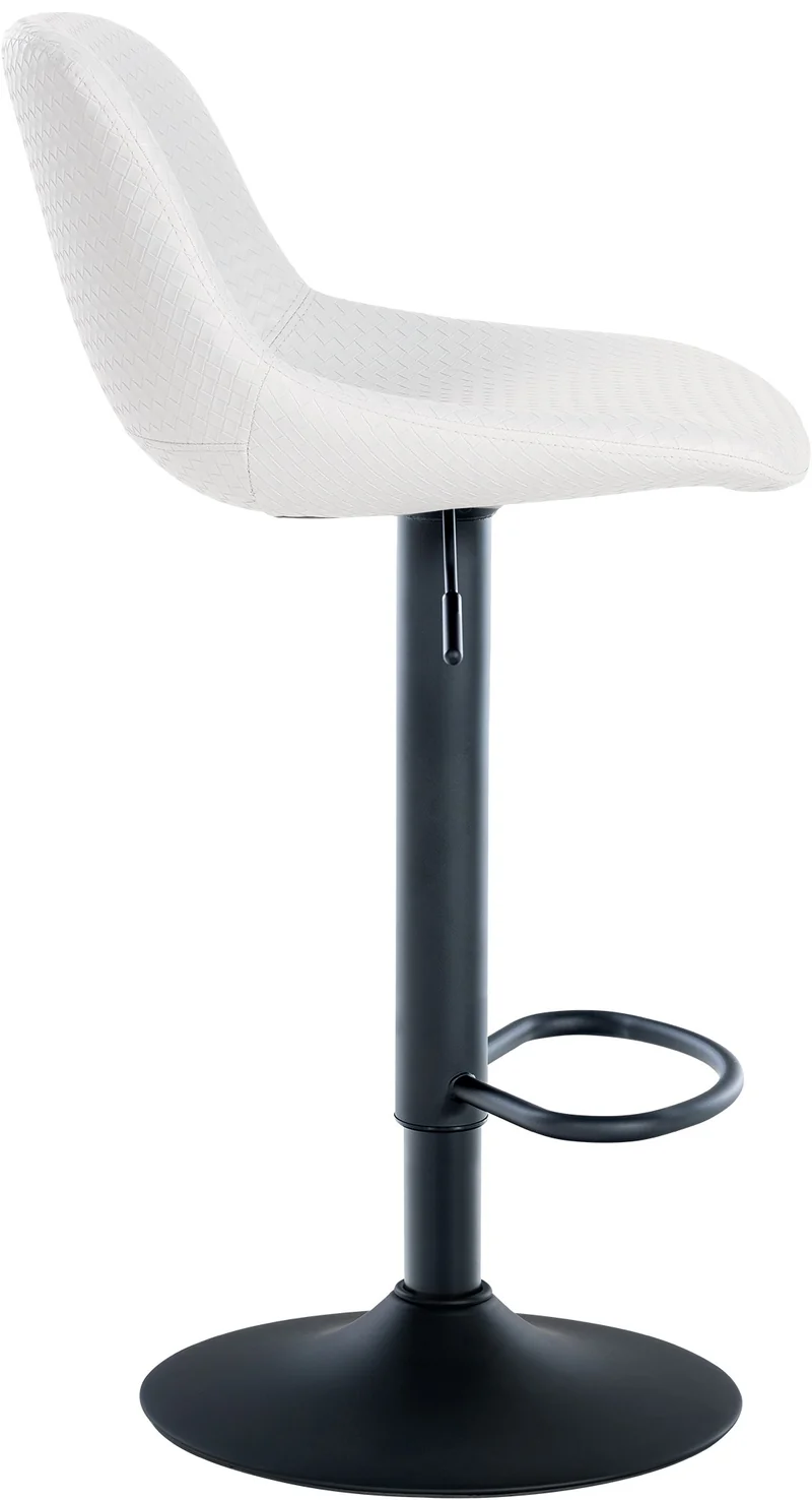 Lot de 2 tabourets de bar rotation à 360°en PVC blanc pieds en trompette métal noir 10_0006690