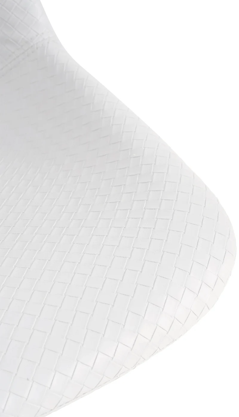 Lot de 2 tabourets de bar rotation à 360°en PVC blanc pieds en trompette métal noir 10_0006690