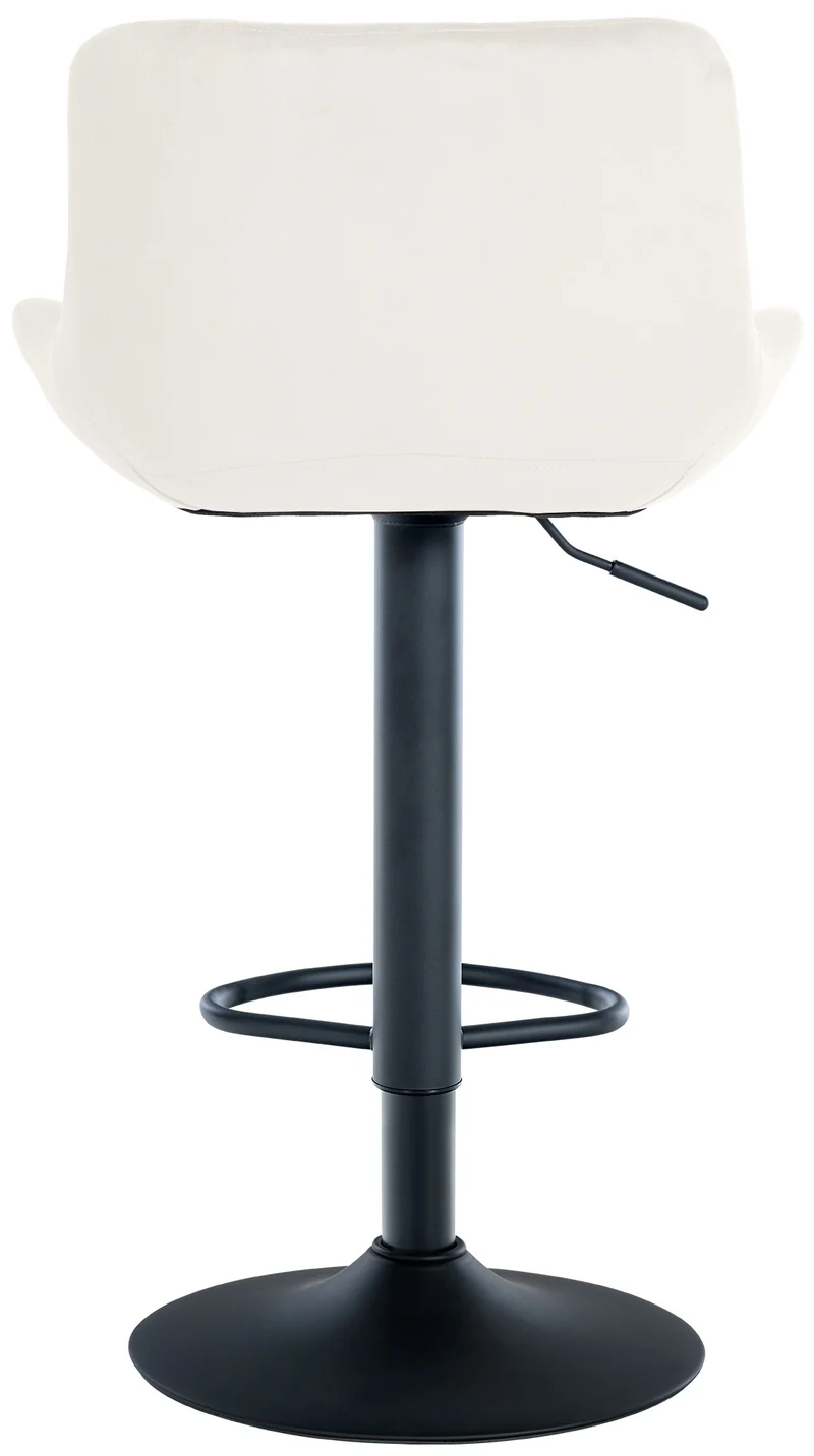 Tabouret de bar x1 structure métallique noir assise en velours crème avec surpiqûres 10_0005446
