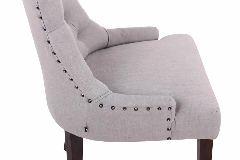 Lot de 2 chaises de salle à manger avec boutons décoratives assise en tissu gris pieds foncés 10_0001518