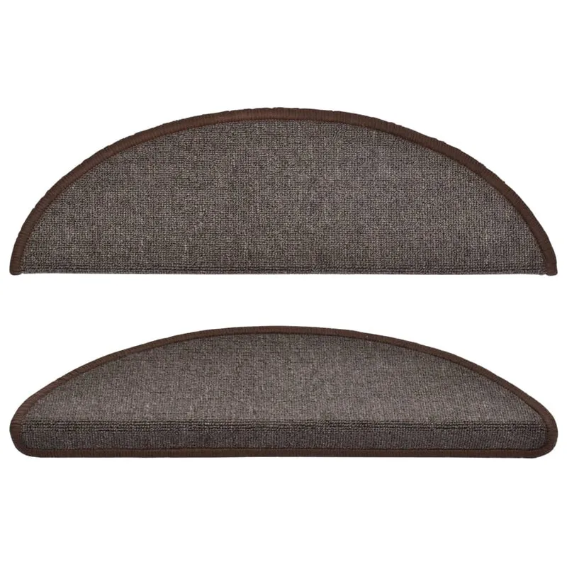 Tapis d'escalier 15 pièces Marron café 56 x 17 x 3 cm DEC023548