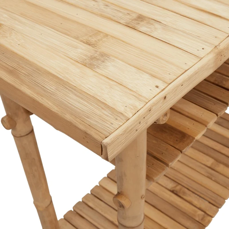 Table console avec espace de rangement 90 x 37 x 75 cm bambou DEC031331