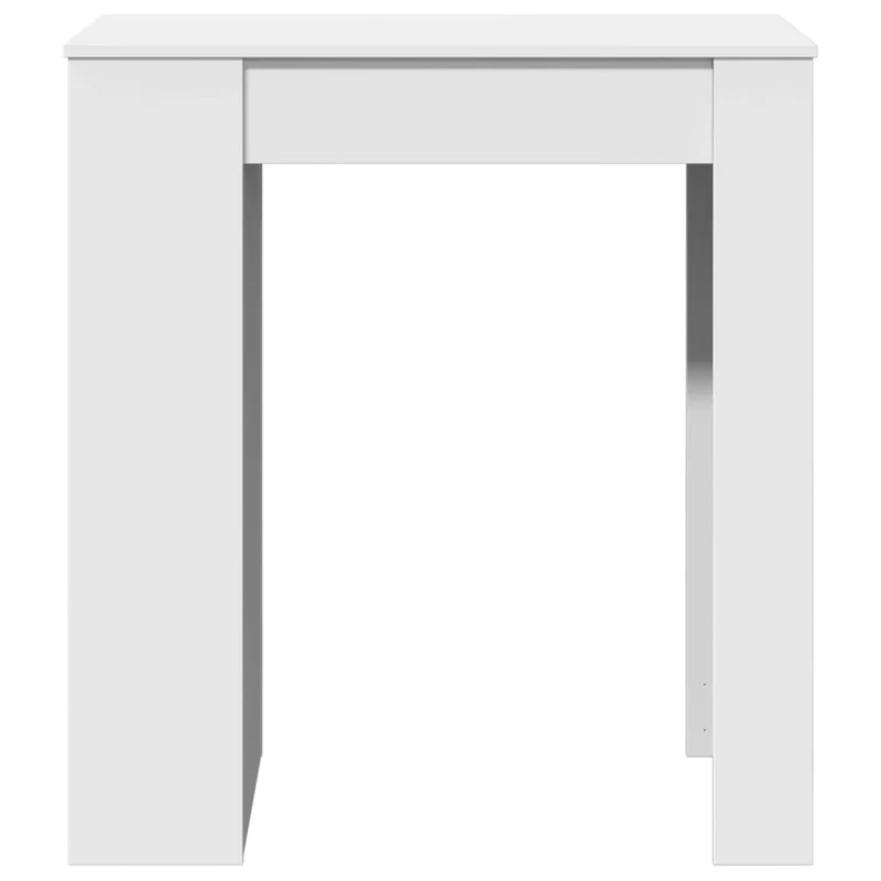 Table d’appoint multifonction avec étagères en bois d'ingénierie blanc DEC036358